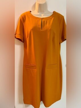 Tommy Hilfiger Orange Short-Sleeve Shift Dress